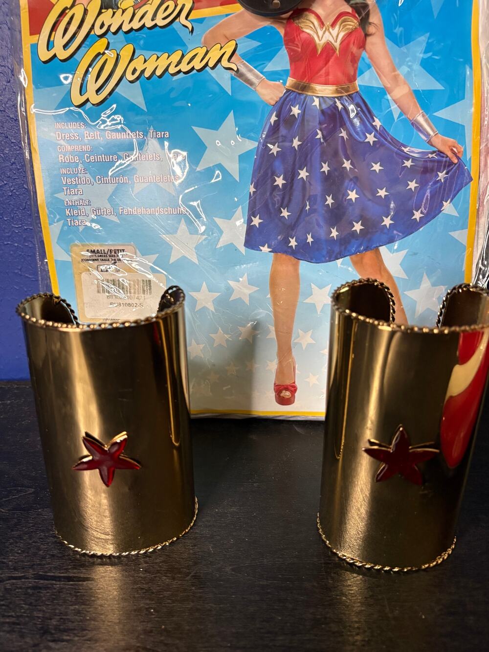 Wonder Woman Costume Set – Small Dress + Size 8 Boots + Metal Cuffs